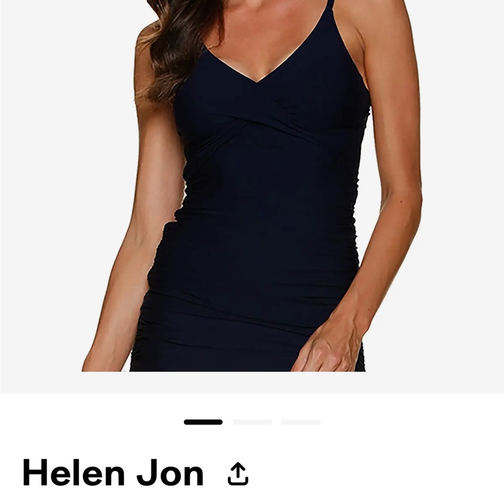 Helen Jon Floating Underwire Tankini Top Black Size XL